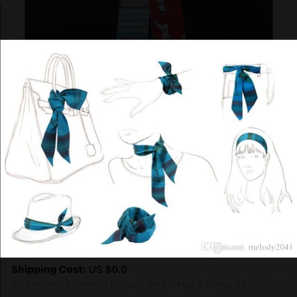 🆕NIP: Twilly Multipurpose Silk Scarf- Red/Navy/Tan - Picture 3 of 3